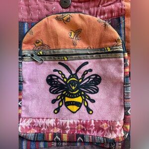 Kathmandu Bee Patterned Pink and Orange Crossbody NWT